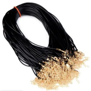 Leather Lace Cord  Gold (5pieces)