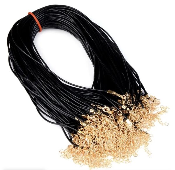 Leather Lace Cord  Gold (5pieces)