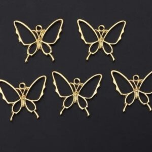 Butterfly Open Bezel (5pieces) Gold and Silver mixed