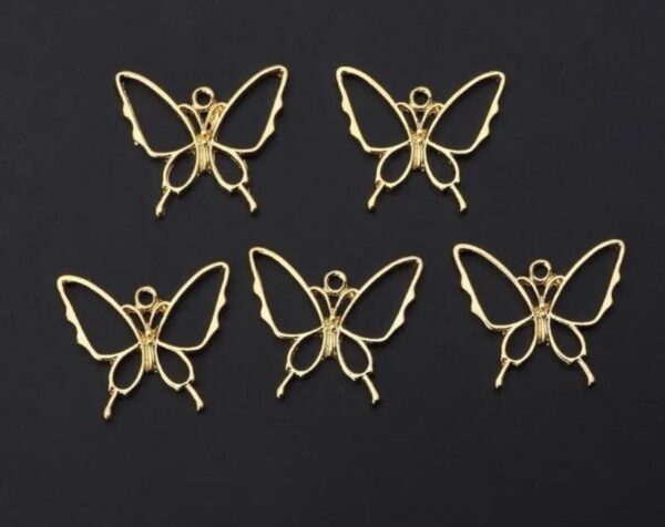 Butterfly Open Bezel (5pieces) Gold and Silver mixed