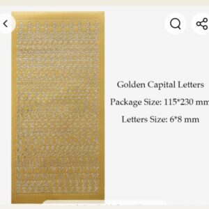 Alphabet Stickers( PVC) Capital letter Gold