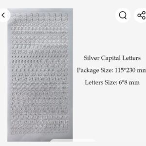 Alphabet Sticker(PVC) Capital Letter-silver