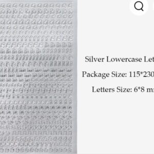 Alphabet Sticker(PVC)Small Letter-Silver