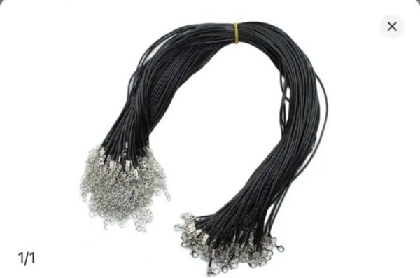 Leather Lace Cord Silver (5pieces)