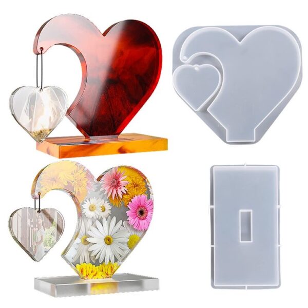 Heart with small love Mold+5 chains
